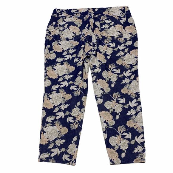 FADED Glory Floral Cropped Trousers 16-18 - Picture 8 of 11